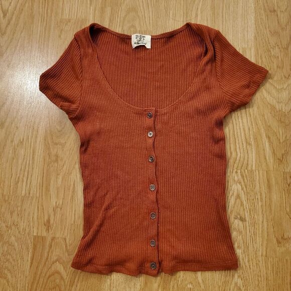 Project Social T Button Front Ribbed Tee sz Small - Picture 4 of 11